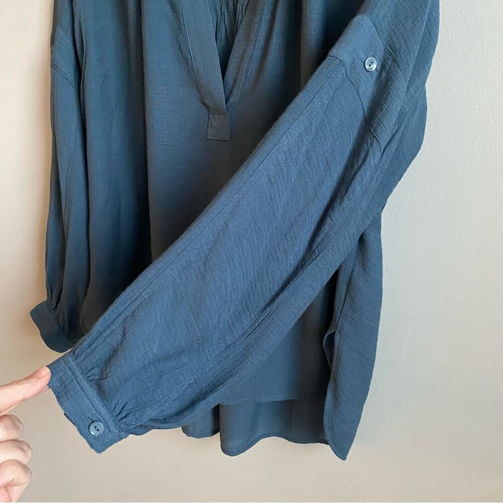 Brochu Walker Jaxon Popover Blouse in Oceanic Blue Size Small - Picture 8 of 11